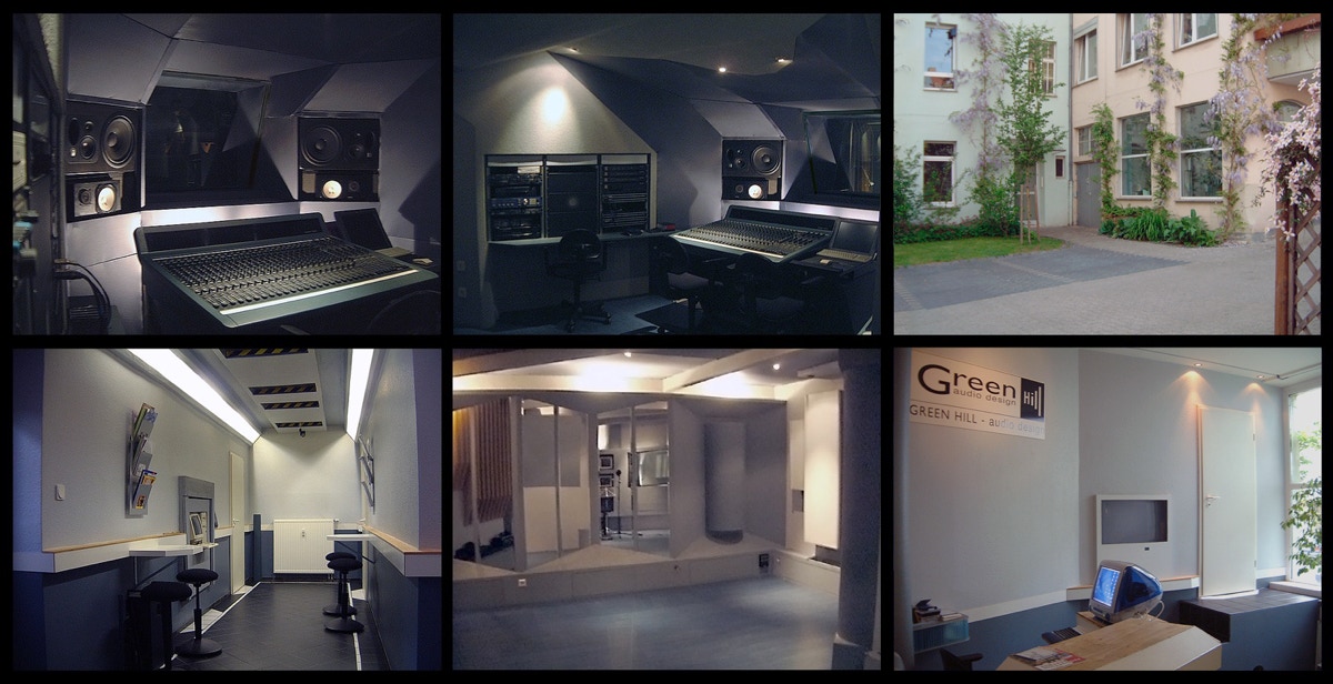 Ansichten des Tonstudio Green Hill &ndash; audio design, Kassel &ndash; Alesis X2 Konsole &ndash; JBL LSR 32 &ndash; EVentide H3000 S